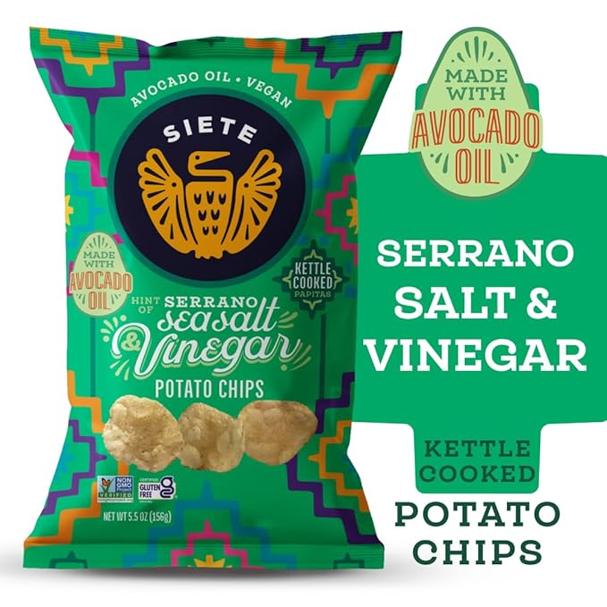 Siete Grain Free Potato Chips | Kettle Cooked | Gluten Free Chips | Vegan Snacks | Non GMO | Sea