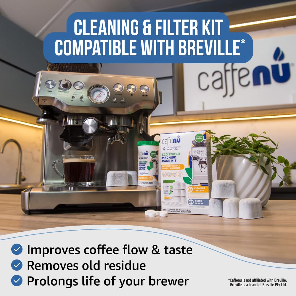 Caffenu Breville Compatible Cleaning Tablets and Water Filter, Espresso Kit
