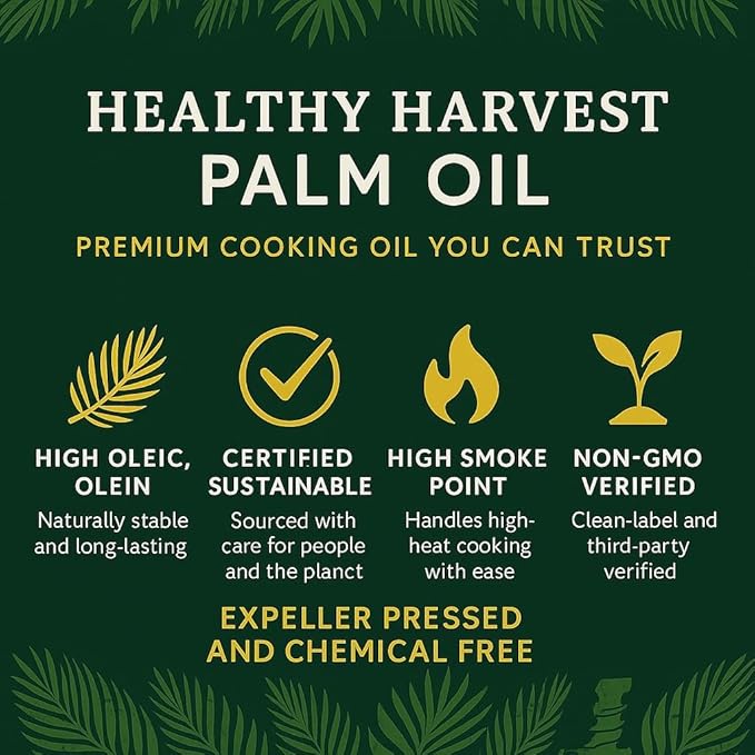 Healthy Harvest Non-GMO Palm Oil Cooking Oil, 1 Gallon