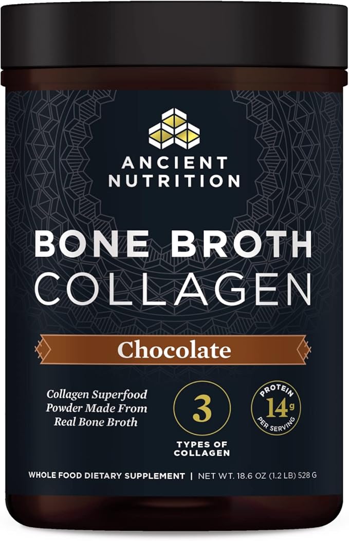 Ancient Nutrition Collagen Powder, Bone Broth Collagen, Chocolate, Hydrolyzed Multi Collagen