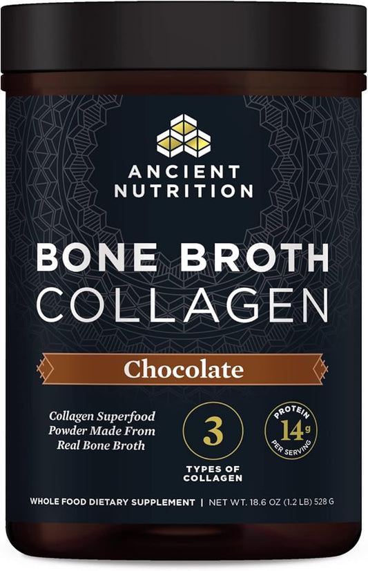 Ancient Nutrition Collagen Powder, Bone Broth Collagen, Chocolate, Hydrolyzed Multi Collagen
