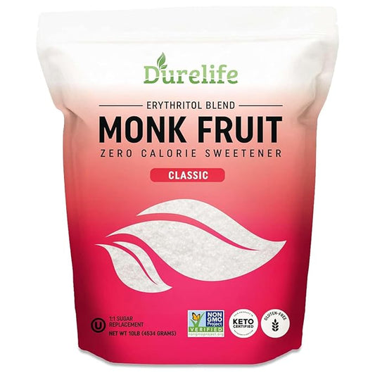 Durelife Monk Fruit Sweetener, Classic - Sugar Substitute, Keto Diet Friendly, 1:1 Zero Calorie