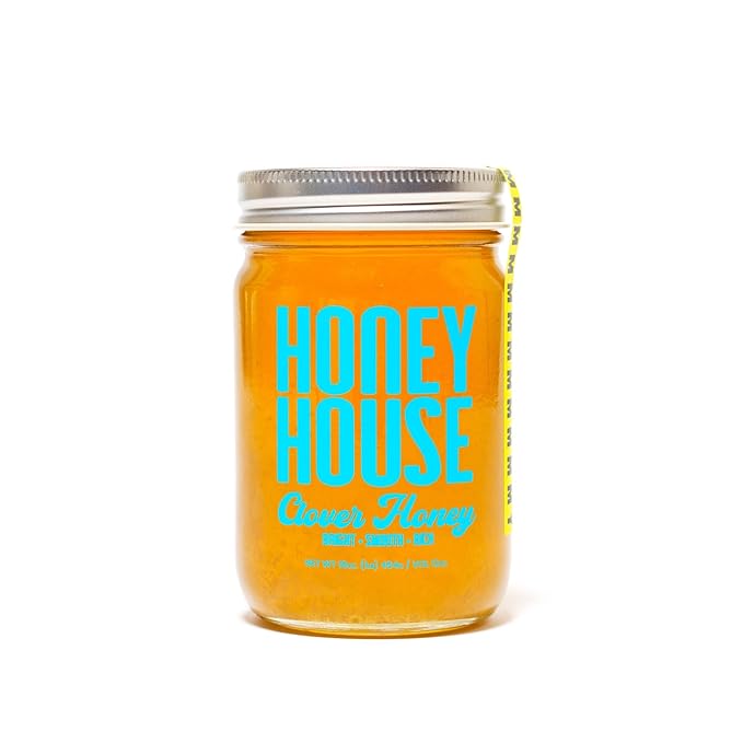 Honey House 100% Raw Clover – 100% Pure, Unfiltered & American-Sourced – Natural Sweetener in 12oz