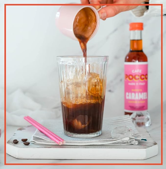 Cafe Pocco Caramel Syrup 750ml Glass Bottle (1 Bottle, Caramel)