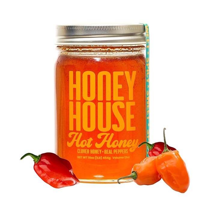 Honey House Hot Honey Premium Spicy Infused with Chili Peppers | 100% Natural with Natural Spices |