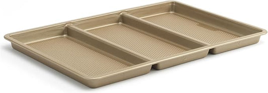 GoodCook 11” x 17” Non-Stick Divided Sheet Pan – 3-in-1 Textured Cooking Pan, Baking Dish
