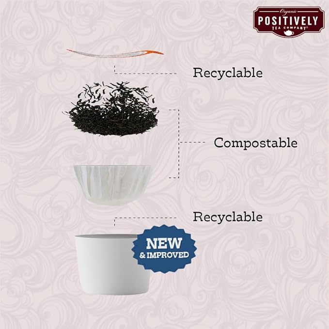 Organic Positively Tea Company, Blood Orange Vanilla Rooibos Tea, K-Cup Compatible, 96 Pods