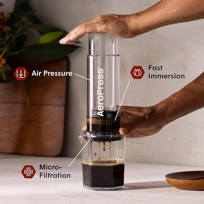 AeroPress Clear XL Coffee Press ??3 in 1 Brew Combines French Press, Pourover, Espresso, Full