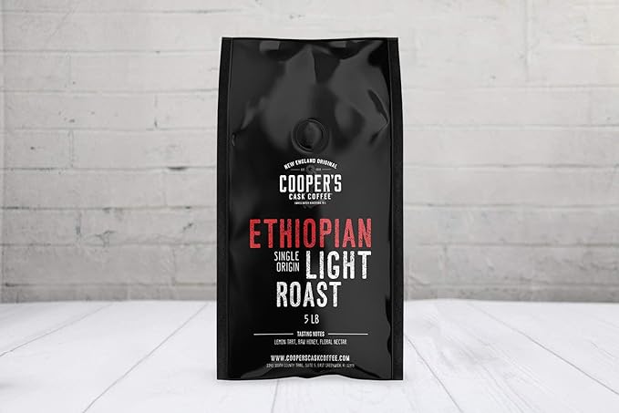 Ethiopian Bold Light Roast Coffee, Gourmet Single-Origin Coffee Beans from Ethiopia, Whole Bean