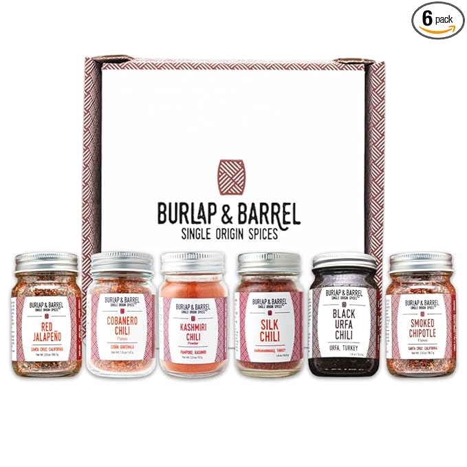 Burlap & Barrel Chili 6-Pack Gift Set- As Seen on Shark Tank! 6 of Our Favorite Chilis From Around