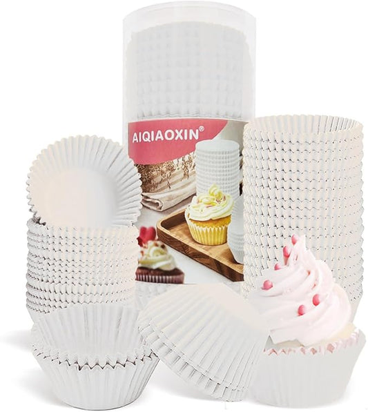 500pcs Standard white cupcake liners for baking,food grade cupcake wrappers,non-stick, greaseproof
