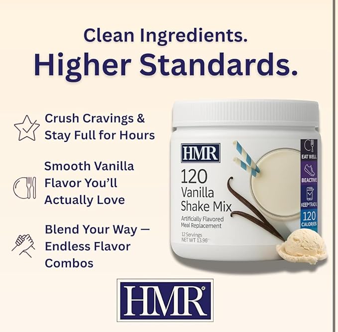 HMR 120 Vanilla Shake Meal Replacement Powder | Vanilla Shake Mix to Support Healthy Weight Loss |