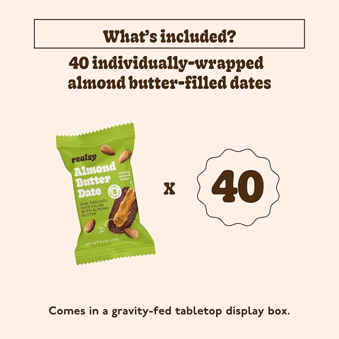 Realsy Filled Medjool Dates, Organic Dates with No Sugar Added, Gluten-Free, Vegan, All Natural