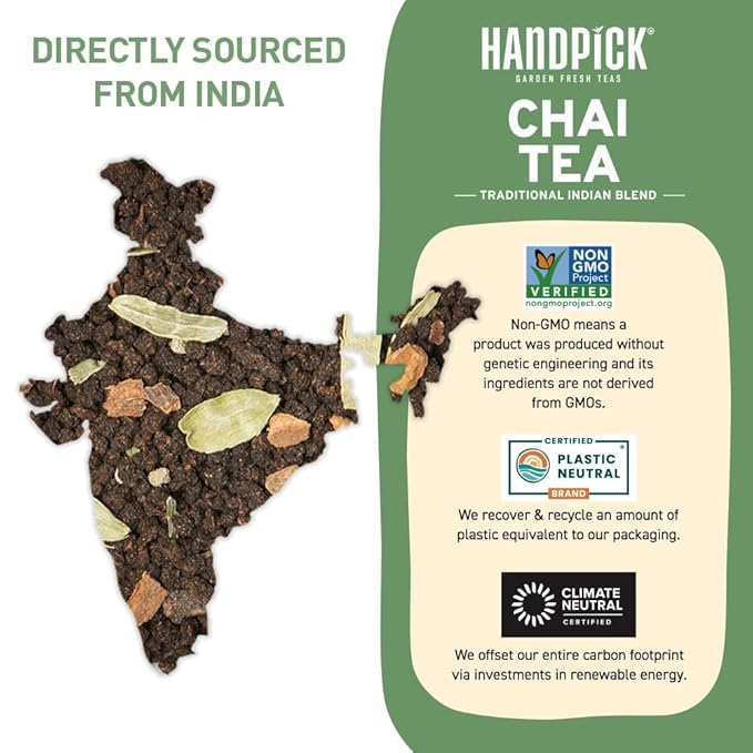 HANDPICK, Premium Chai Tea Loose Leaf (340g/12oz) | Blend Of Black Tea - Masala Chai Tea With
