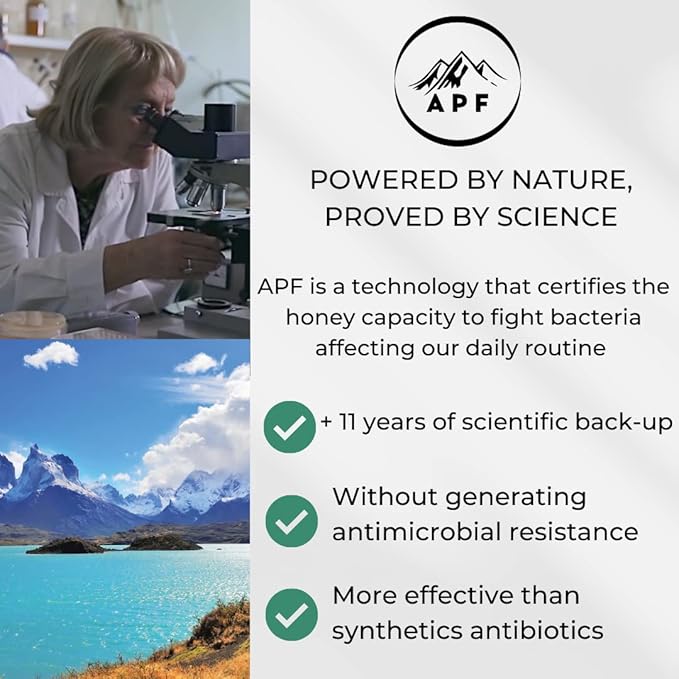 Ulmo Rainforest honey APF 200+ by Terra Andes Plus. Raw natural organic honey. Highest bioactive