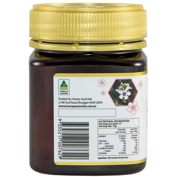 Honey Australia Manuka Honey MGO 514+ | 17.6 oz | Raw, Organic, Pure Certified Australian Honey for