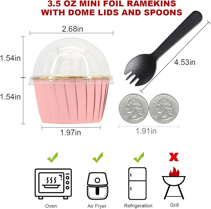 Cupcake Liners for Baking 100Pack,Free-Air 3.5Oz Foil Baking Cups with Dome Lids,Disposable Muffin