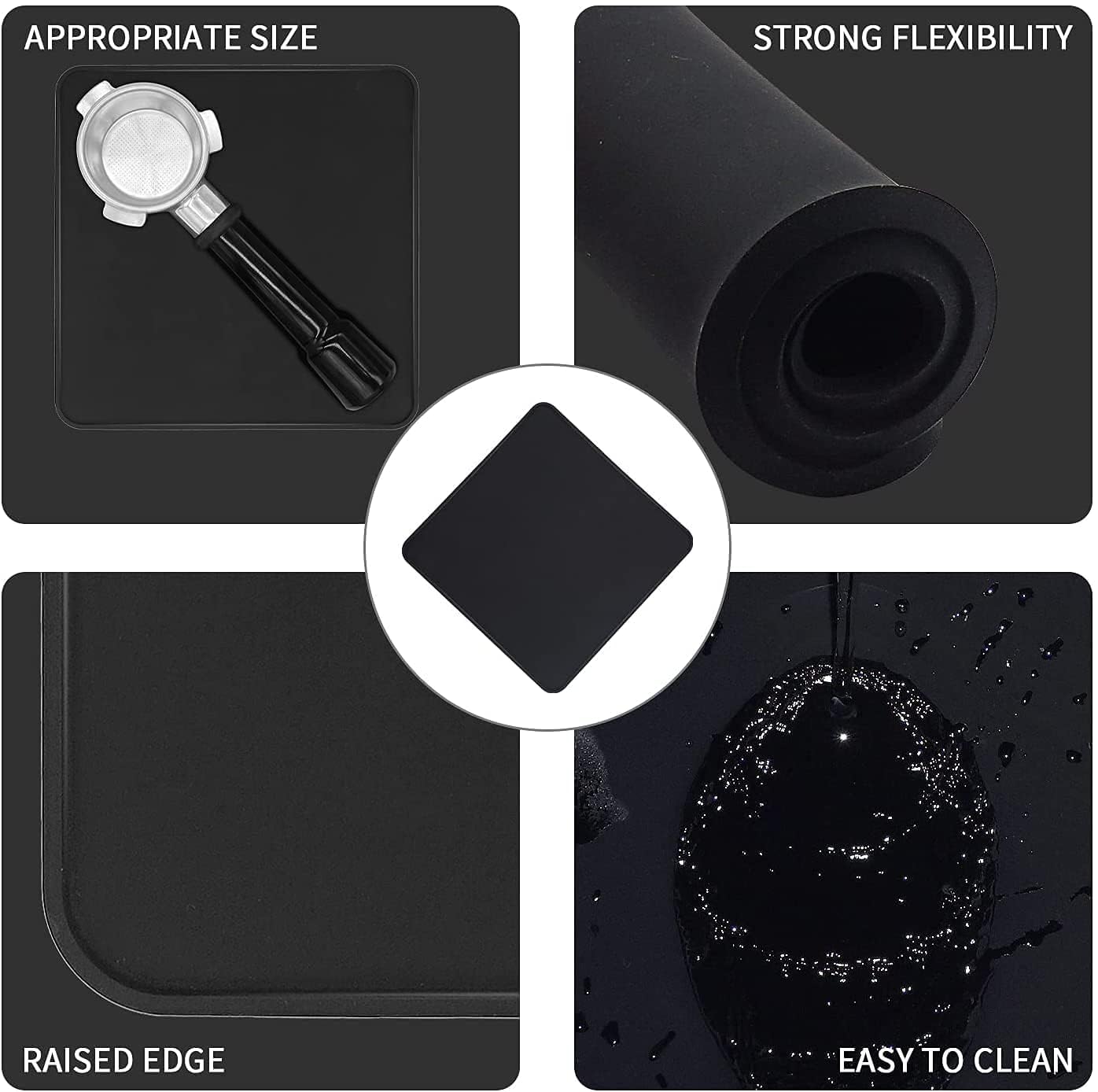 Ezebesta Coffee Tamper Mat for Portafilter - Silicone Tamping Pad -Espresso Machine Accessories