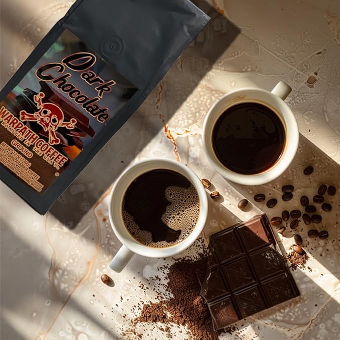 Warpath Coffee Light Roast Whole Bean Coffee, Dark Chocolate Blend, High Caffeine, Extra Strong