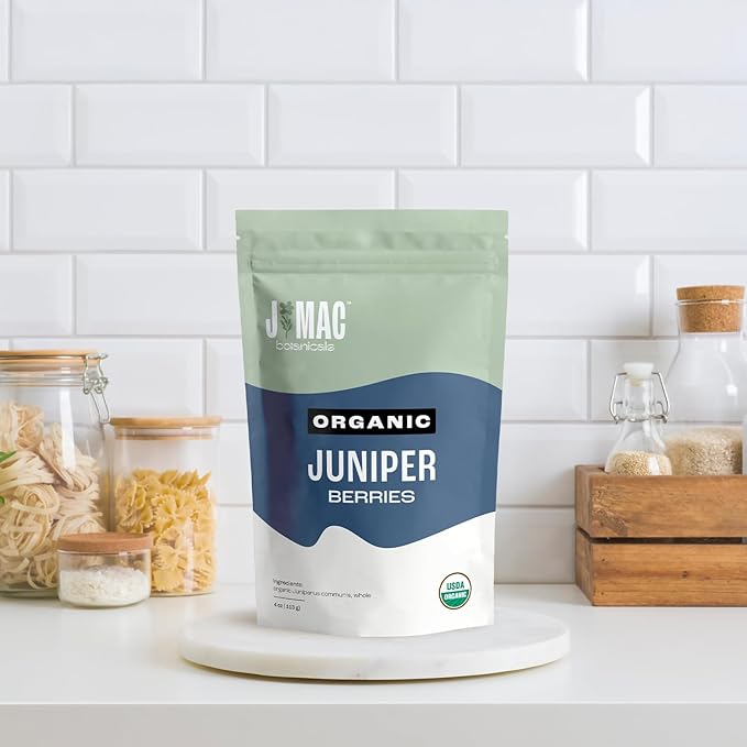 J MAC BOTANICALS, Organic Whole Juniper Berries, Certified USDA Organic, juniper for herbal