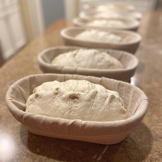 Banneton Bread Proofing Basket, 2 Pack 10 Inch Oval Sourdough Proofing Basket, Sourdough Bread