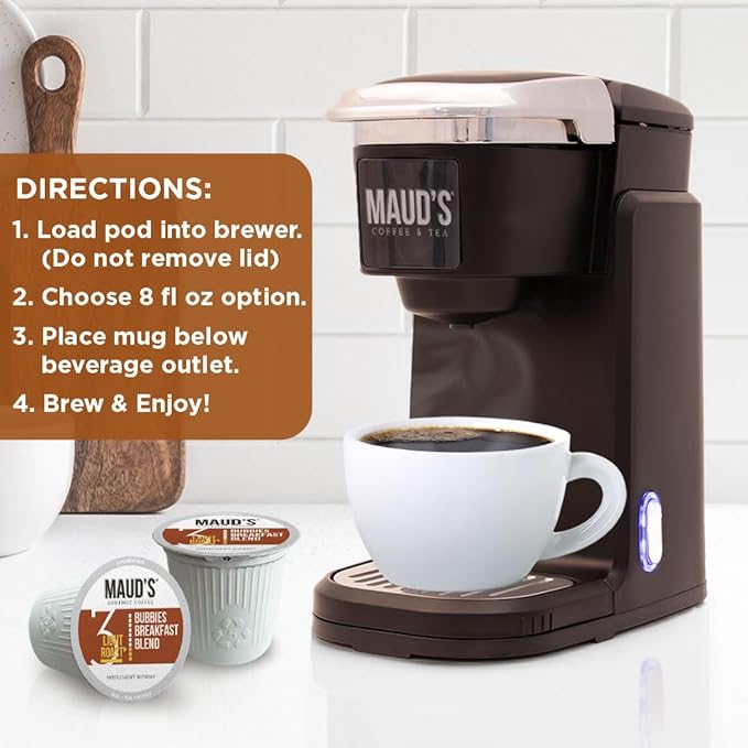 Maud's Breakfast Blend Coffee Pods, 18 ct, Light Roast Coffee in Recyclable Single Serve Pods