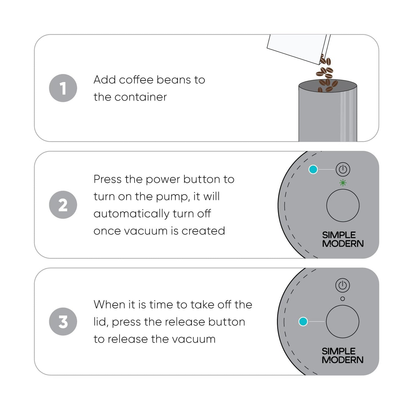 Simple Modern Delta Coffee Canister | Airtight Vacuum Seal with Auto-Reseal Technology | Ceramic