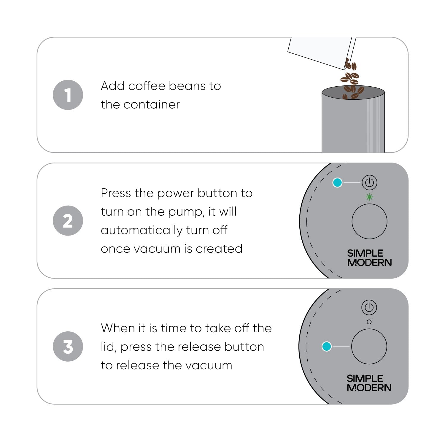 Simple Modern Delta Coffee Canister | Airtight Vacuum Seal with Auto-Reseal Technology | Ceramic