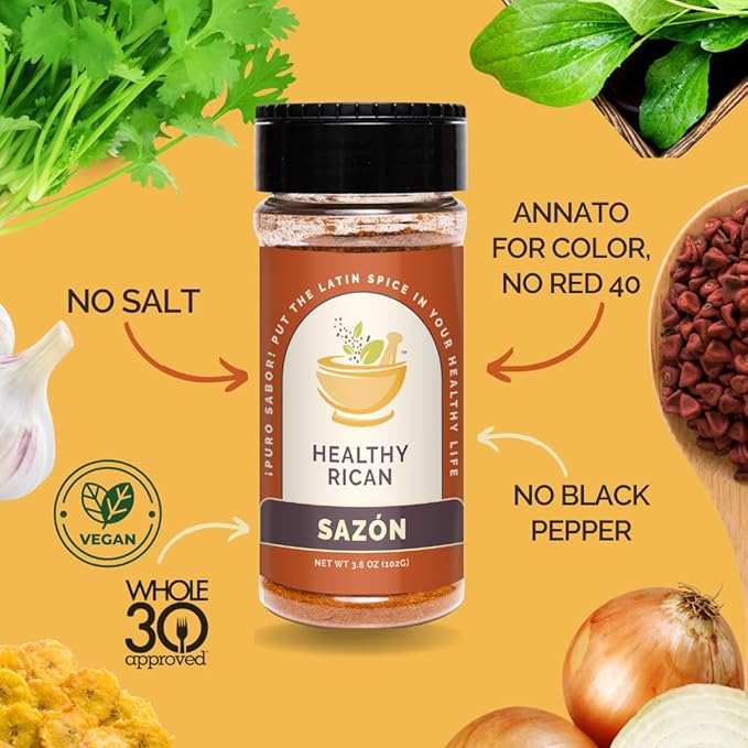 Healthy Rican Savory Chicken Mix Sazon and Sofrito Herb Seasoning for Meat Beef Vegetables Stews
