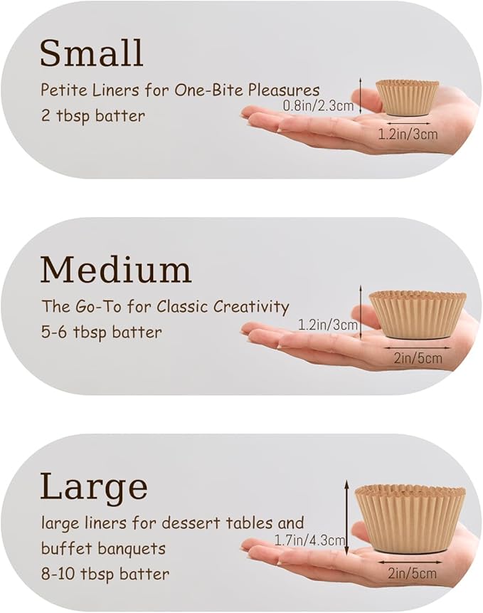 qiqee Mini 300-Count Cupcake Liners Cupcake Cups Food Grade 6 Solid Pink Purple Colors Cupcake
