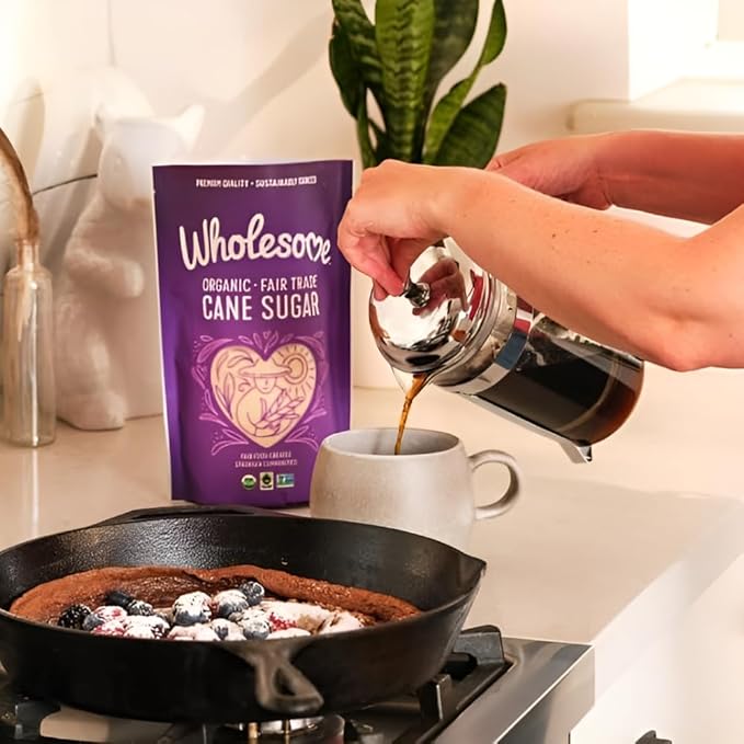 Wholesome Sweeteners 16-Ounce Organic Cane Sugar, Fair Trade, Non GMO, Gluten Free, Pure & Vegan