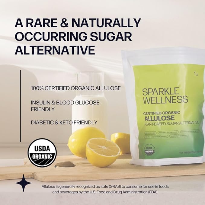 Sparkle Wellness Organic Allulose | A plant-based sugar alternative with zero glycemic impact |