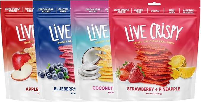 Live Crispy Fruit Chips - Pineapple-Powered Snack Packed with 100% Natural Fruit
