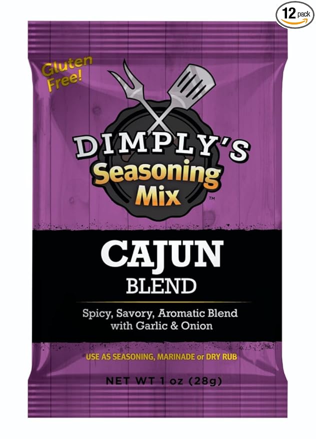 Dimply's Cajun Seasoning Mix, Marinade and Dry Rub Perfect for Chicken, Meat, Vegetables, Tofu