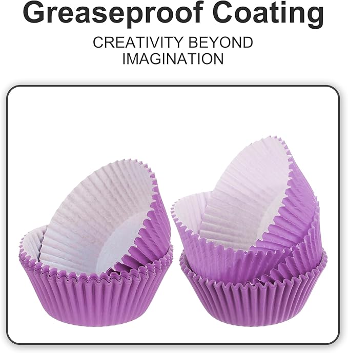 uxcell 100 Pcs Cupcake Liners, Muffins Paper Baking Cups Wrappers Standard Greaseproof for Baking