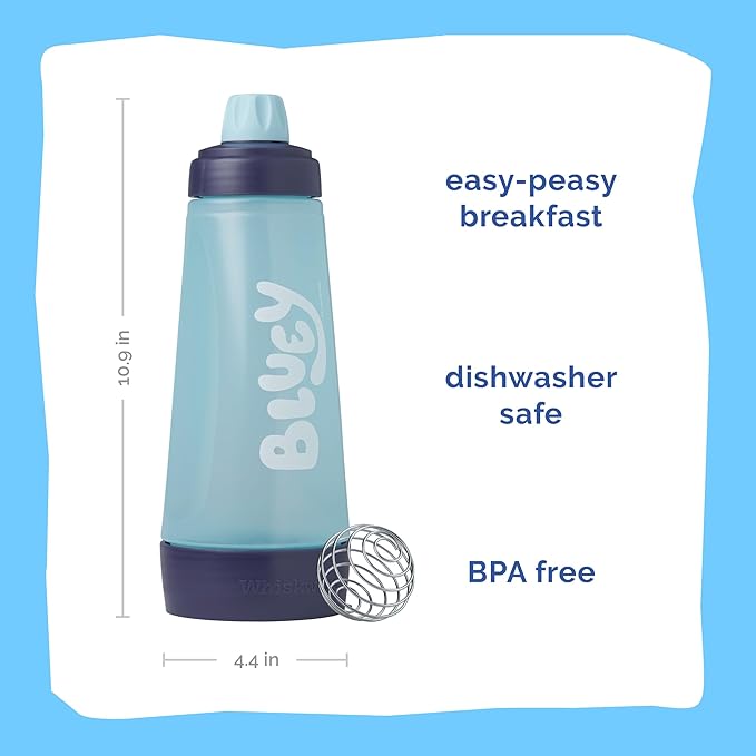 Whiskware Bluey Pancake Art Kit, 1 Batter Bottle, 2 Silicone Bluey and Bingo Pancake Molds, and 1