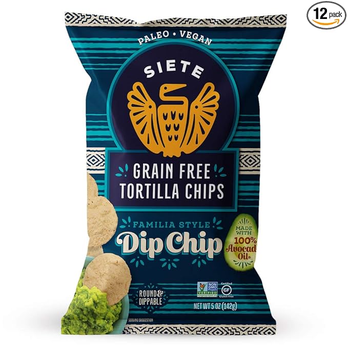 Siete Grain Free Tortilla Chips | Gluten Free Chips | Paleo & Vegan Snacks | Non GMO | Dip Chip, 5