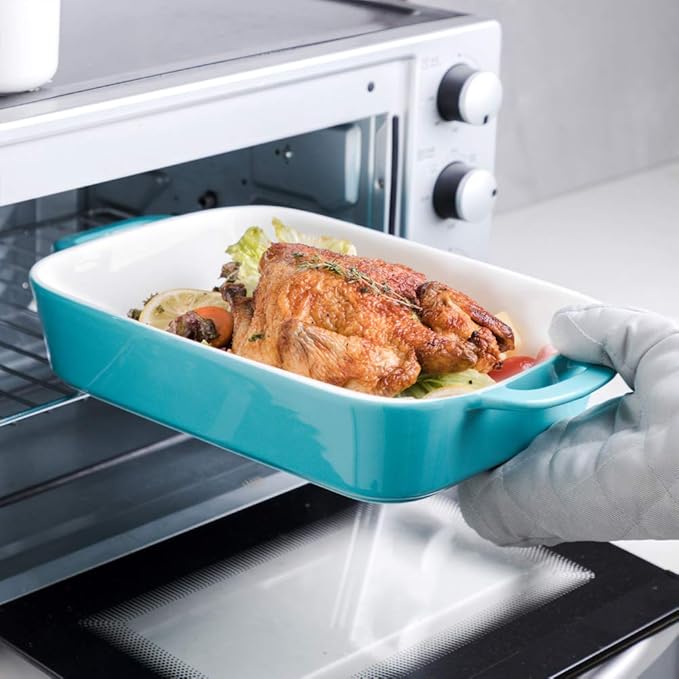 Sweejar Ceramic Bakeware Set, Rectangular Baking Dish for Cooking, Kitchen, Cake Dinner, Banquet