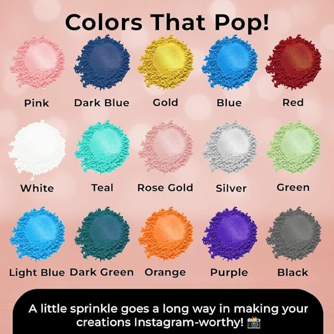 Bulk (20g) Rose Gold Luster Dust Edible Glitter for Cocktails | Premium Edible Rose Gold Luster