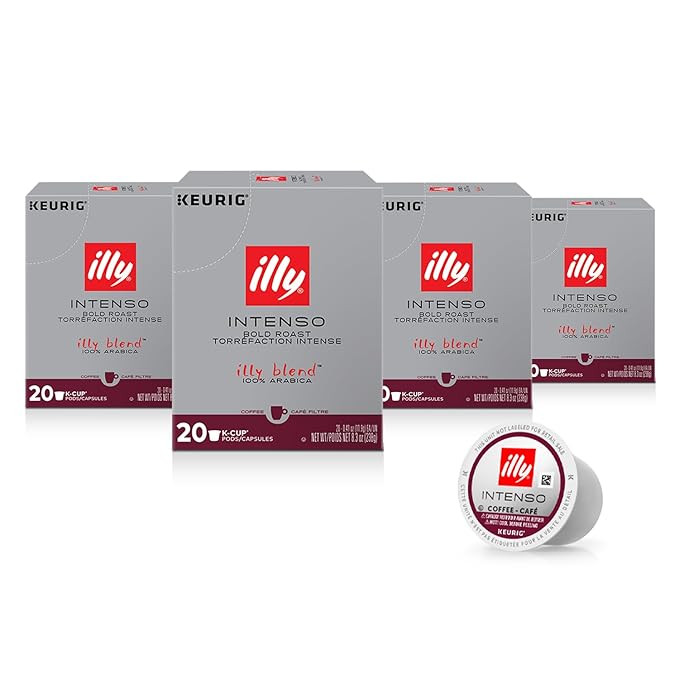Illy Coffee K Cups - Pods For Keurig Machines – Intenso Dark Roast – Notes of Cocoa & Dried Fruit