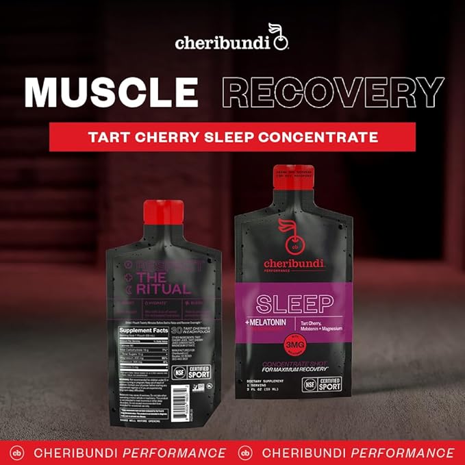 Cheribundi 100% Tart Cherry Juice Sleep Concentrate Grab & Go 2 Fluid Ounce Pouch for Maximum