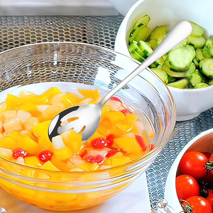 Salad Servers Stainless Steel Salad Serving Set Salad Spoon and Fork Set Kitchen Cooking Utensil
