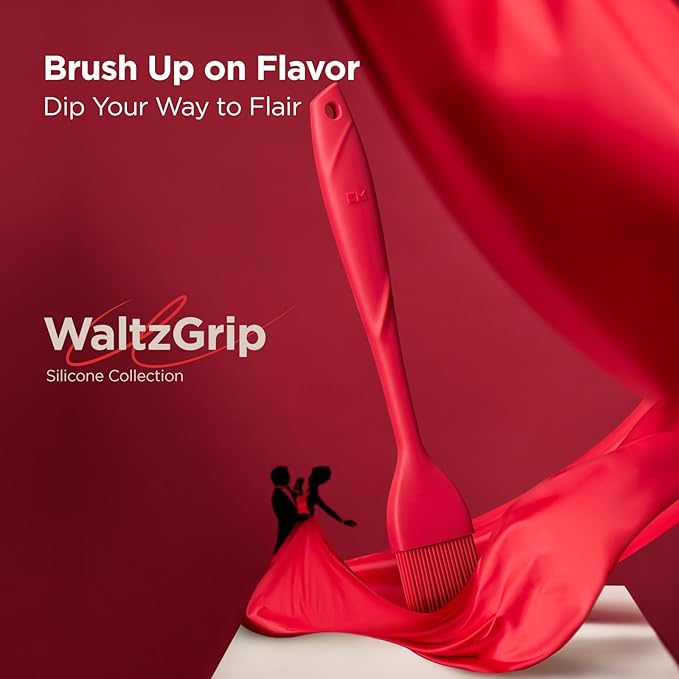 Kitchen Mama WaltzGrip Platinum Silicone Basting Pastry Brush: Set of 2 Heat-Resistant Brushes
