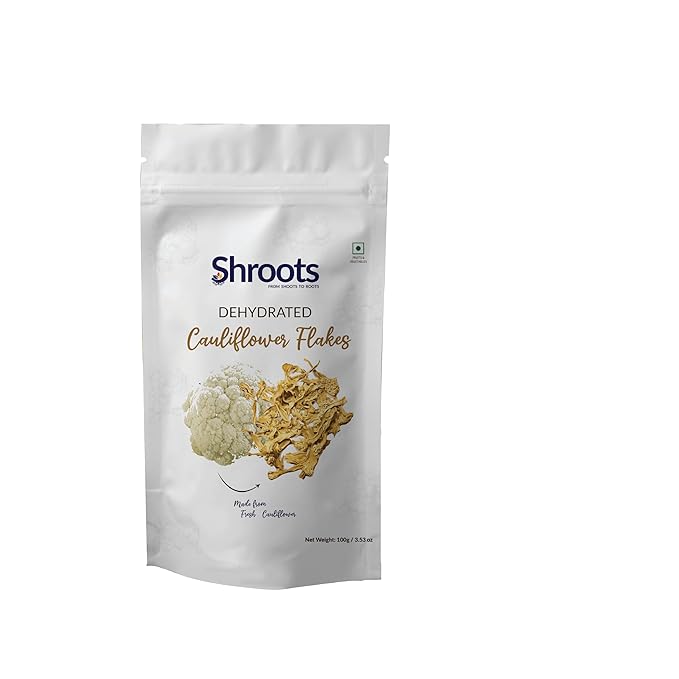 SHROOTS Dehydrated Cauliflower Flakes | 100% Natural, Freshly Dried, Preservative-Free | Perfect