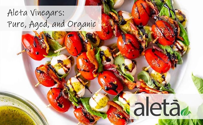 Aleta Farms Balsamic Vinegar, Greek Organic Strawberry Infused Aged Balsamic Vinegar, USDA Organic