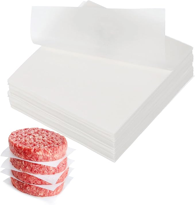 uxcell 500 Pcs Unbleached Parchment Paper Baking Sheets Squares, 3.5 Inch Hamburger Patty Paper