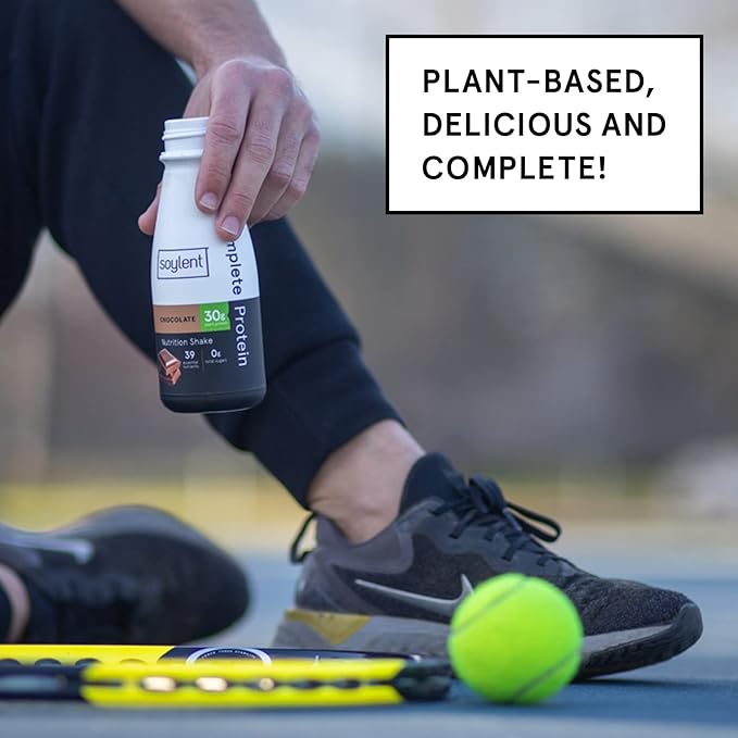 Soylent Complete Protein Shake, Chocolate, 30g Protein, Vegan, Dairy Free and 0g Sugar, Ready to