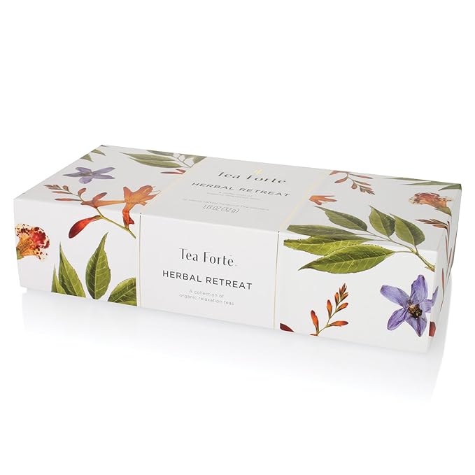 Tea Forte Herbal Retreat Organic Caffeine Free Premium Herbal Tea Petite Presentation Box Tea Gift