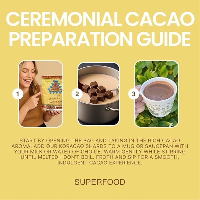 KORACAO Sustainably Harvested Cacao Cubes | Ideal Superfood for Everyday Bliss | Ceremonial Grade