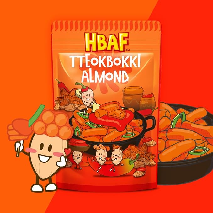 [Official Gilim HBAF] Korean Tteokbokki Seasoned Almonds Nut Protein Snack | Sweet & Spicy Korean